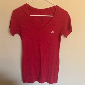 Adidas Women's Short Sleeve Red Tee